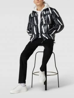 ARMANI EXCHANGE Daunenjacke Mit Allover-Logo Modell 'DOWN JACKET' - Schwarz