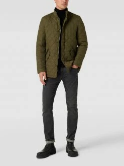 Christian Berg Men Steppjacke Mit Stehkragen - Olivgrün