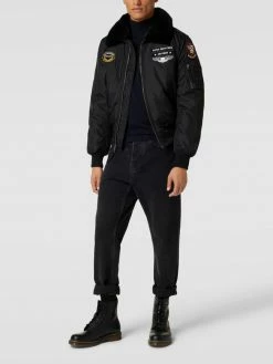 Alpha Industries Jacke Mit Label-Details Modell 'Injector' - Schwarz