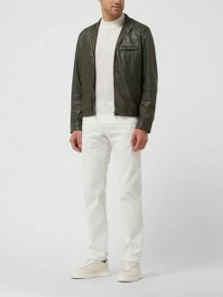 Baldessarini Lederjacke Mit Stehkragen - Olivgrün