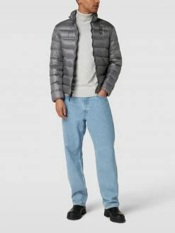 Blauer Usa Daunenjacke Mit Label-Detail - Dunkelgrau