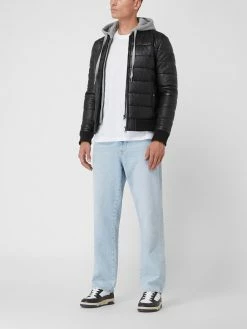 BULL & BERRY Normal Fit Lederjacke Mit Kapuze - Schwarz