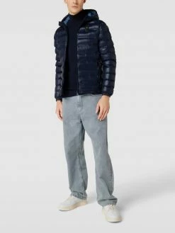 Blauer Usa Steppjacke Mit Label-Detail - Marineblau